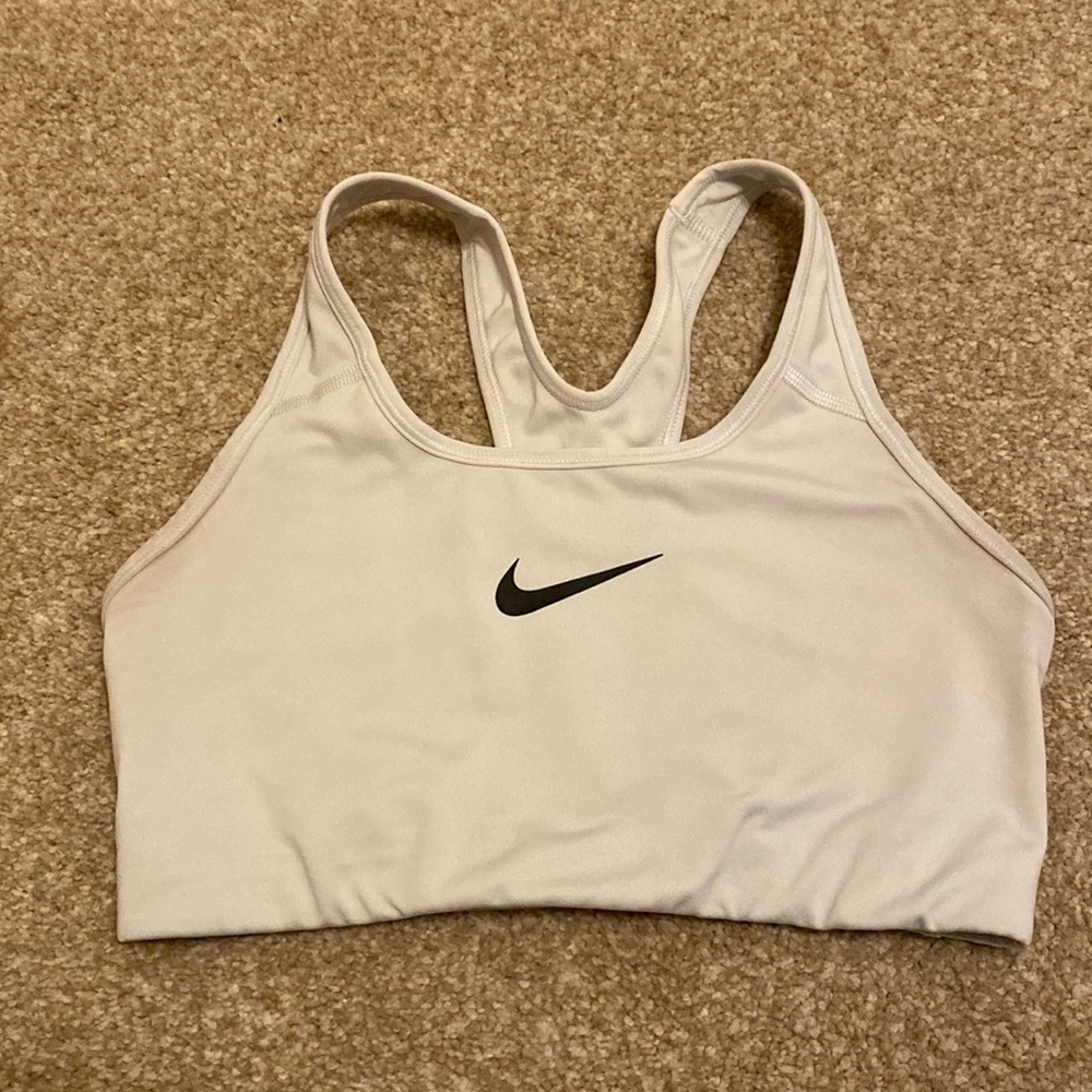 White Nike sports bra